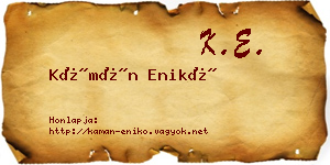 Kámán Enikő névjegykártya
